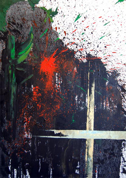 Manezha Hewad
<br><em>Bloody Season</em>, 2007
<br>Oil on canvas
<br>130 x 90 cm.