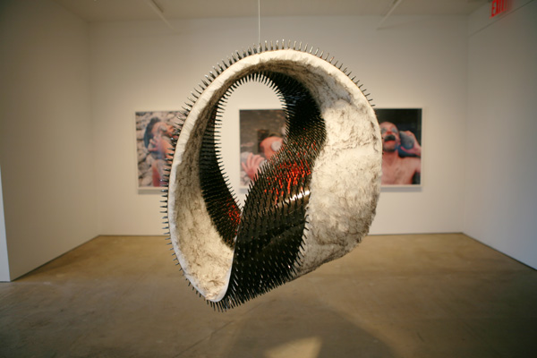 Saken Narynov
<br><em>20 KG of Good and Evil</em>, 1999
<br>Aluminum Sculpture
<br>100 x 80 x 40 cm or 39 x 31 x 36 in