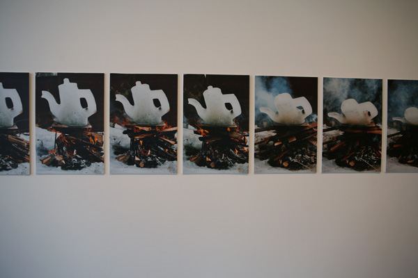 Yelena and Viktor Vorobayeva
<br><em>Winter Sublimating Subject</em>, 2004
<br>Photography Project, 15 Photographs
<br>40 x 30 cm or 12.1 x 17.8 in