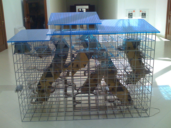 Saken Narynov
<br><em>Cellular Multi-Family Settlement (Made of Clay)</em>
<br>Metal, plexiglass