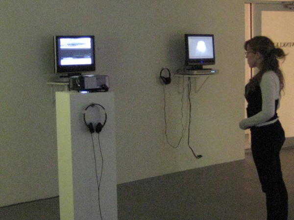 <center><em>I Dream of the Stans</em>, 2008
<br>Installation view of video works
<br>Exhibition co-curated by Leeza Ahmady at Winkleman Gallery, NY</center>
