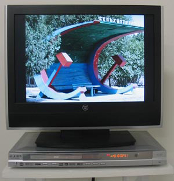 <center><em>I Dream of the Stans</em>, 2008
<br>Installation view of video works
<br>Exhibition co-curated by Leeza Ahmady at Winkleman Gallery, NY</center>