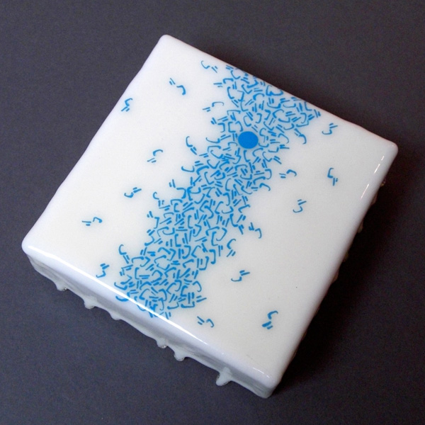 Pouran Jinchi
<br><em>Alef Series</em> (16 Pieces), Elmer's glue, ink, varnish on canvas, 5 x 5 inches
<br>Courtesy of the artist and Art Projects International (API), New York